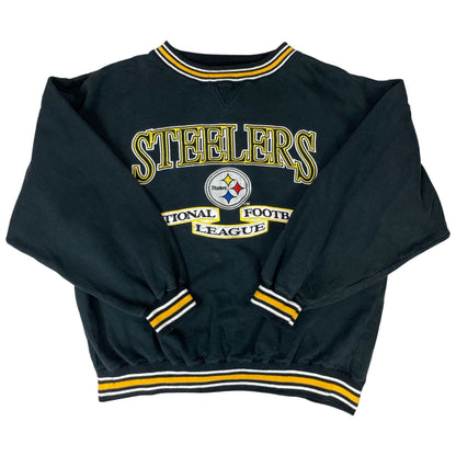 Vintage 90s 00s Black Yellow Logo Athletic Steelers NFL Embroidered Sweater XL