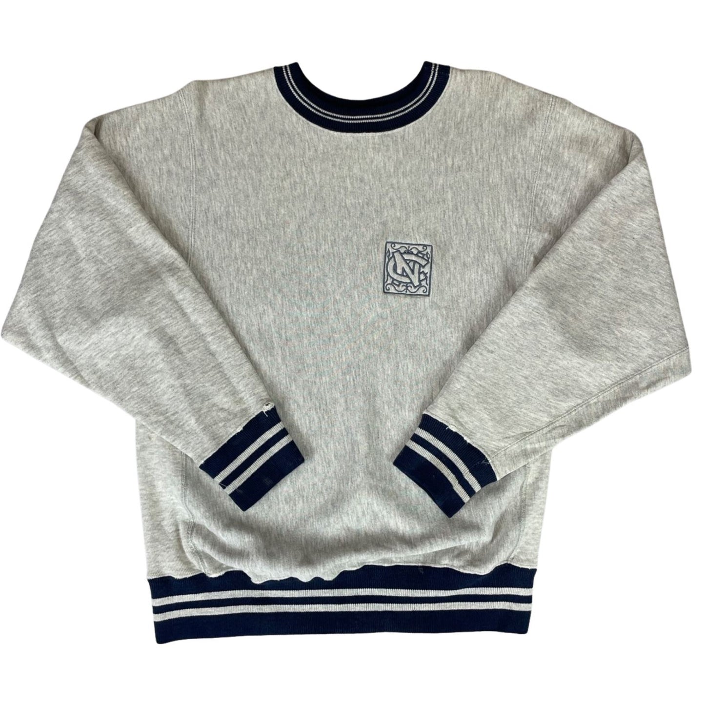 Vintage 90s Heather Grey Champion Reverse Weave Embroidered Varsity Sweater M