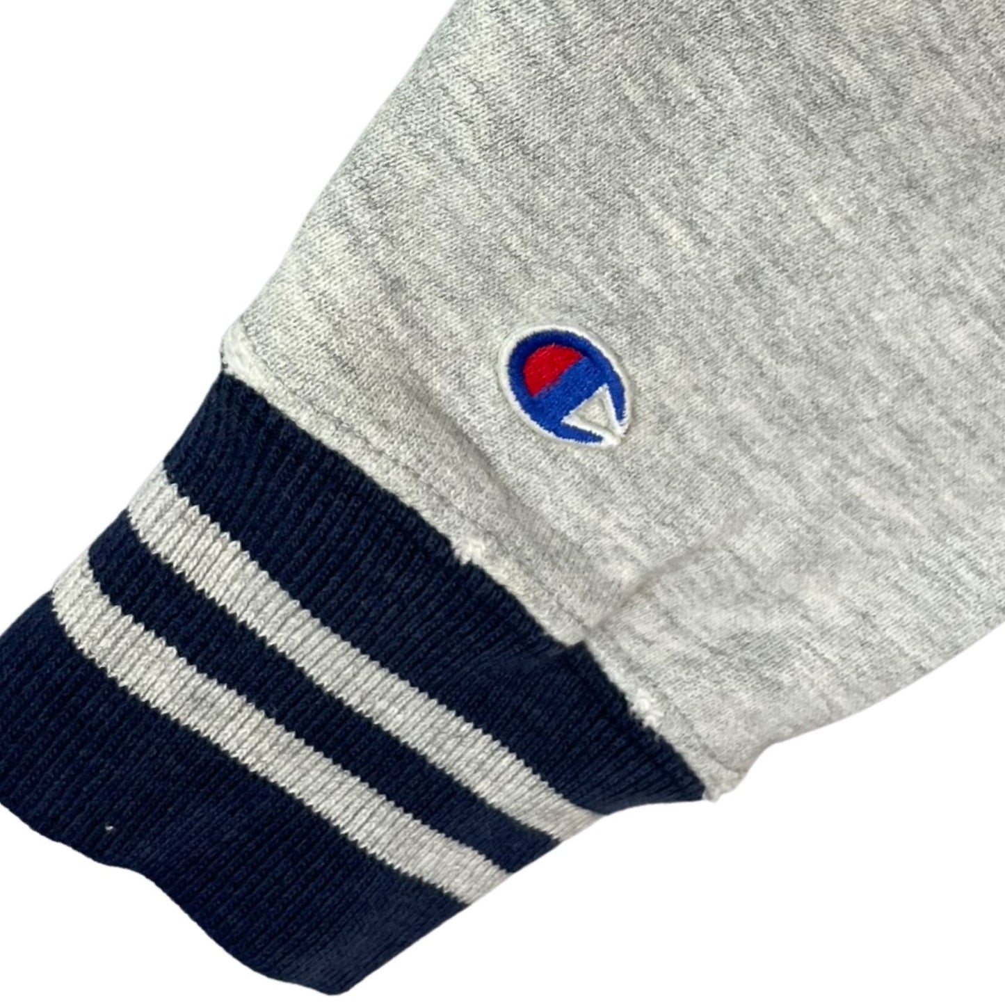 Vintage 90s Heather Grey Champion Reverse Weave Embroidered Varsity Sweater M