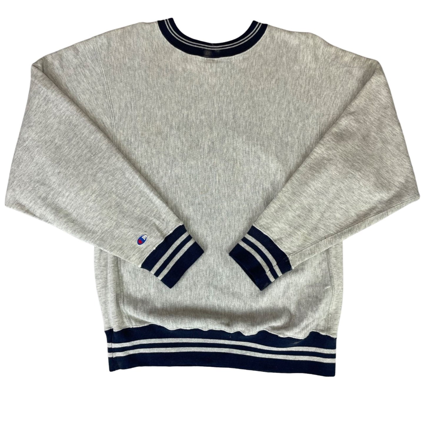 Vintage 90s Heather Grey Champion Reverse Weave Embroidered Varsity Sweater M