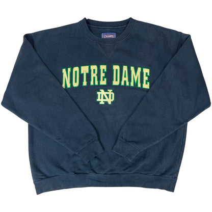 Vintage 90s Navy Yellow Champs Sport Embroidered Appliqué  Varsity Sweater XL