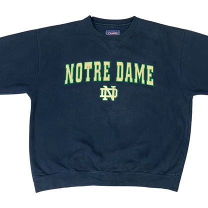 Vintage 90s Navy Yellow Champs Sport Embroidered Appliqué  Varsity Sweater XL