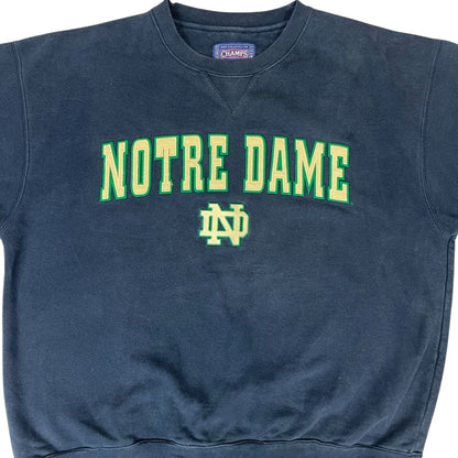 Vintage 90s Navy Yellow Champs Sport Embroidered Appliqué  Varsity Sweater XL