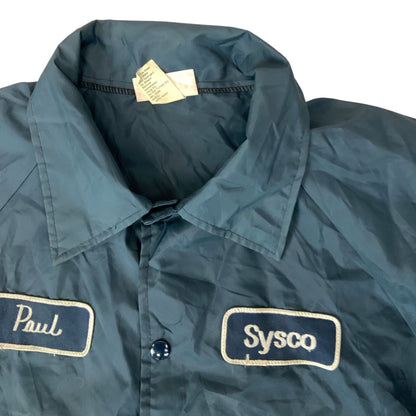 VTG 1970s SYSCO PAUL HARTWELL USA NYLON WORKWEAR JACKET WINDBREAKER SURFER 44” L