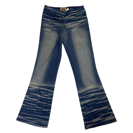Vintage 00s Y2K MidWash Crazy World Flared Distressed Jeans S 8/10 W30 L31