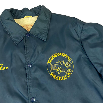 VTG 70s USA DEERFOOT NYLON JOE TRUCKER PHILADELPHIA WORKWEAR JACKET SURFER 44” L