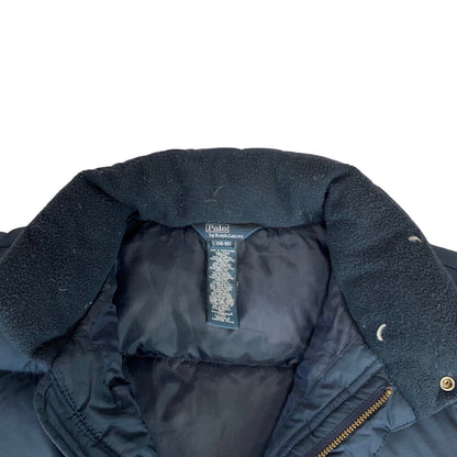 Vintage 90s 00s Navy Polo Ralph Lauren Puffer Coat Embroidered Down Quilted M