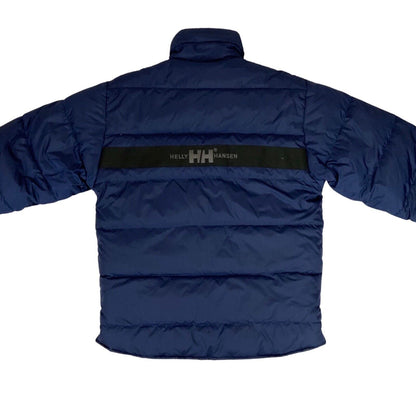 Vintage 90s 00s Navy Brown Helly Hansen Reversible Puffer Coat Duck Down M/L