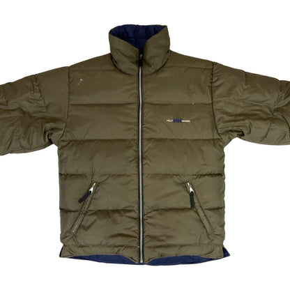 Vintage 90s 00s Navy Brown Helly Hansen Reversible Puffer Coat Duck Down M/L
