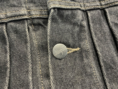 VTG MENS 80s WRANGLER BLUEBELL BLK TYPE 1 PLEAT DENIM JACKET BLOUSON 48” (44) L