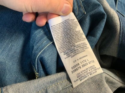 VTG Y2K LEVIS INDIGO DENIM CHORE JACKET WORKWEAR BLAZER WESTERN 44” (40) M