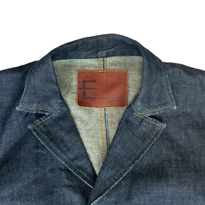 VTG Y2K EDWIN JAPAN INDIGO RAW DENIM CHORE JACKET WORKWEAR BLAZER 39” (36) S
