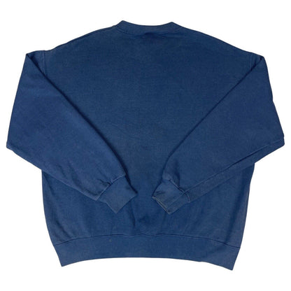 Vintage 90s 00s Navy Official NFL Patriots Merch Graphic Embroidered Sweater XL