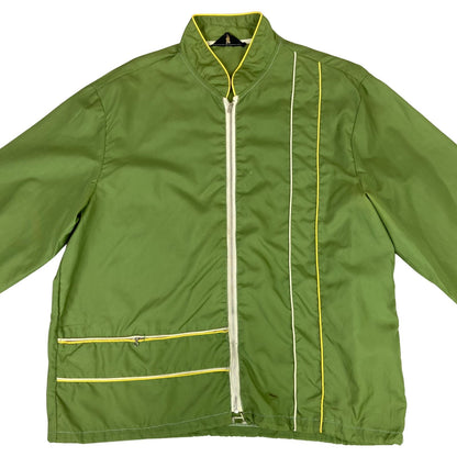 VTG 60s USA NYLON SEARS ROEBUCK OAKBROOK SURFER JACKET HOT ROD WINDBREAKER 42” L