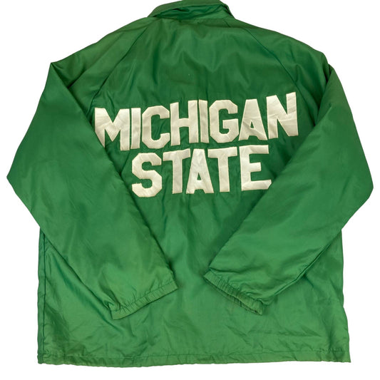 VTG USA JACKSON MICHIGAN STATE SPORT LINED NYLON WINDBREAKER SURFER JACKET 44” L