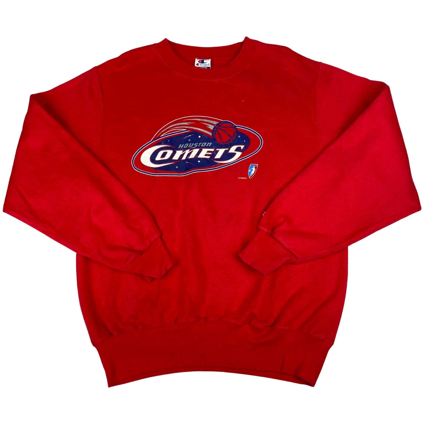 Vintage 90s Red Champion Houston Comets WNBA Crewneck Sweater XL