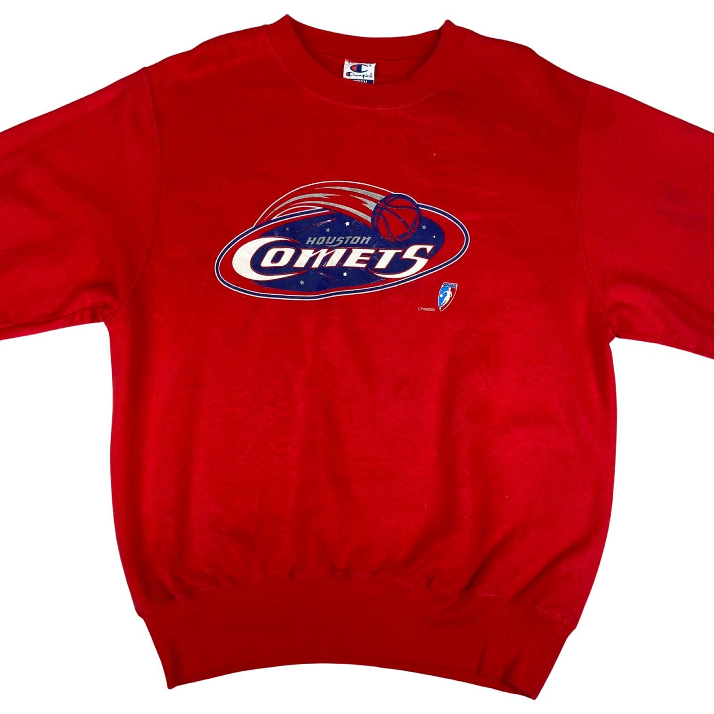 Vintage 90s Red Champion Houston Comets WNBA Crewneck Sweater XL