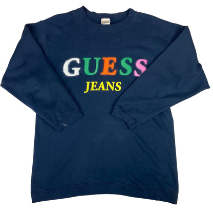 Vintage 90s Navy Guess Jeans Crewneck Sweater Large