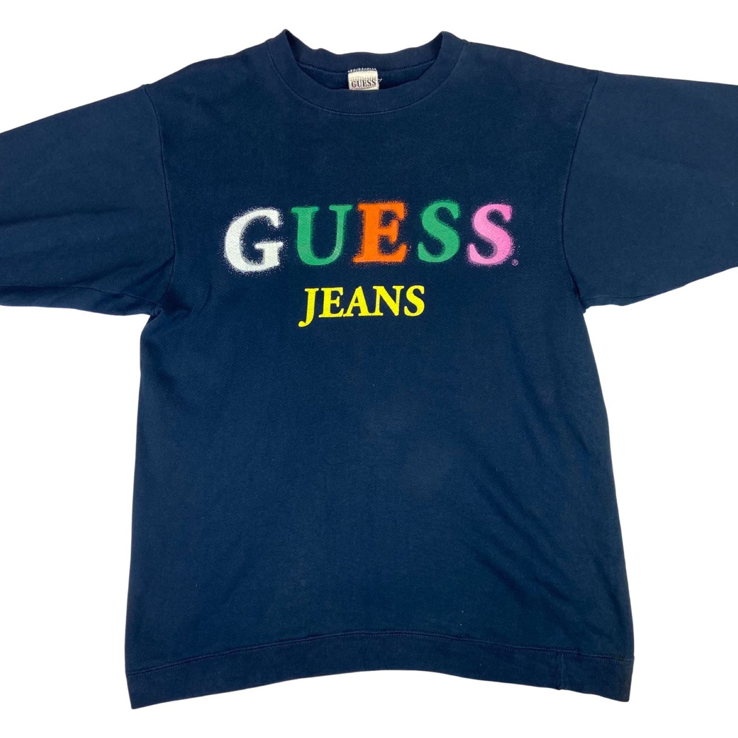 Vintage 90s Navy Guess Jeans Crewneck Sweater Large