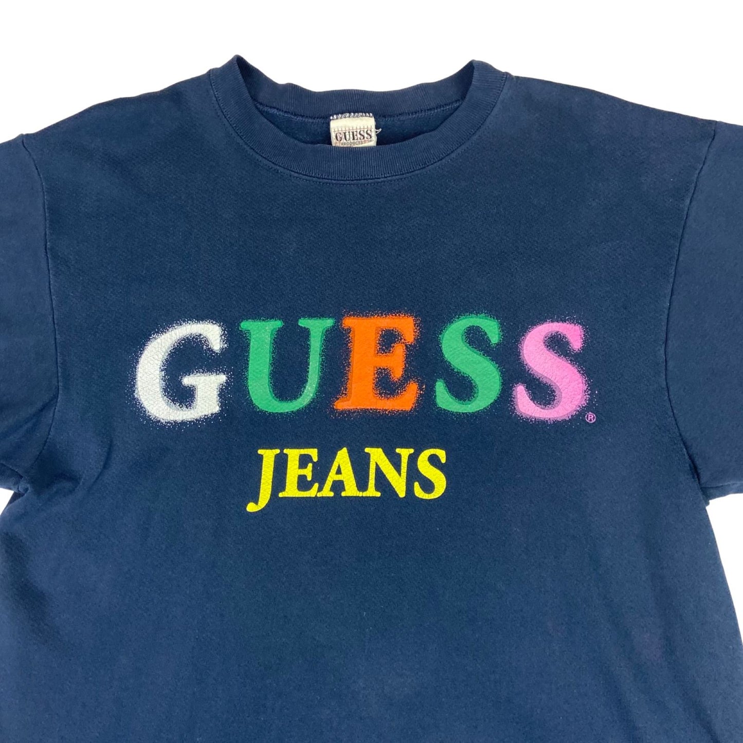 Vintage 90s Navy Guess Jeans Crewneck Sweater Large