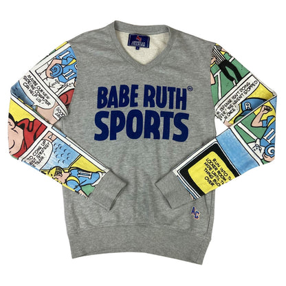 Vintage 90s Grey American College Archie Comics Graphic Babe Ruth Sweatshirt S