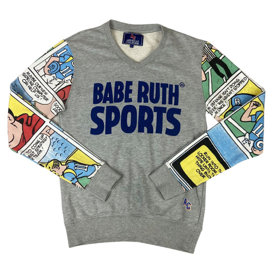 Vintage 90s Grey American College Archie Comics Graphic Babe Ruth Sweatshirt S