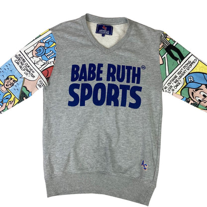 Vintage 90s Grey American College Archie Comics Graphic Babe Ruth Sweatshirt S