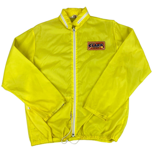 VTG 70s USA MONTGOMERY WARD CLARK TWIN BARS CHOCOLATE WINDBREAKER JACKET 38” S