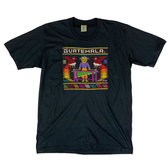 Vintage 90's Black Guatemala All-Embroidered Tourist Destination T-Shirt Large
