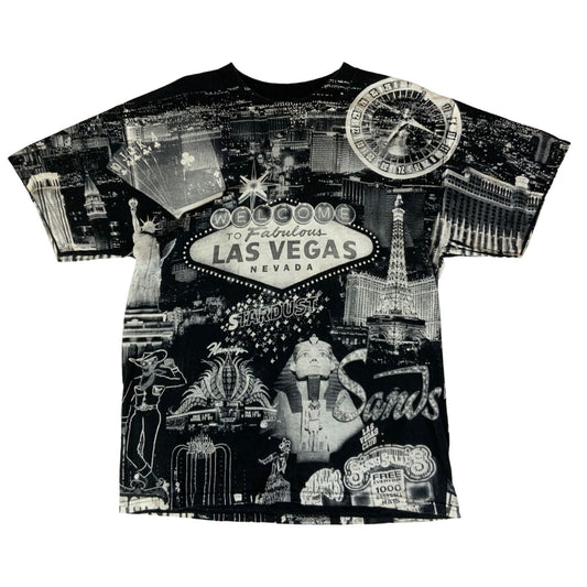 Vintage 90s All Over Print Las Vegas Nevada USA T-Shirt Large