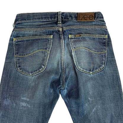 Vintage 90s 00s Faded Dark Wash Denim Lee 101B Straight Leg MidRise Jeans W32L31
