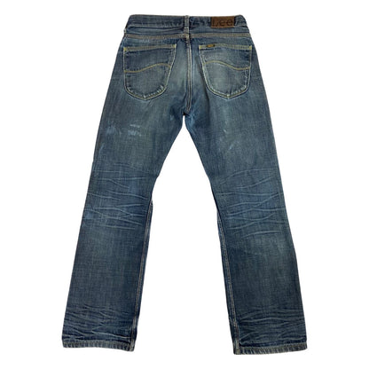 Vintage 90s 00s Faded Dark Wash Denim Lee 101B Straight Leg MidRise Jeans W32L31