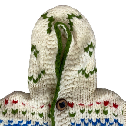 VTG KIDS CHILD NATIVE CANADIAN COWICHAN INDIAN HAND KNIT CARDIGAN ROCKABILLY 28”