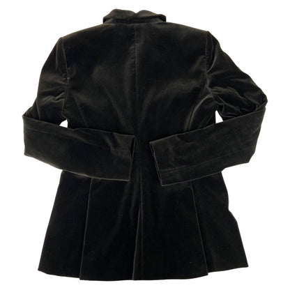 Vintage 90s Black Hugo Boss Velvet Button Up Fitted Blazer M 12/14