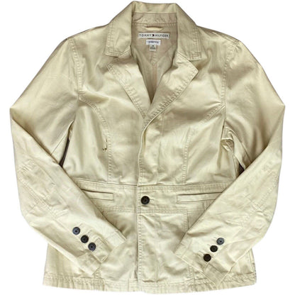 Vintage 90s 00s Cream Tommy Hilfiger Button Up Blazer Suit Safari Jacket M 12 14
