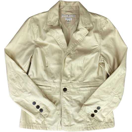 Vintage 90s 00s Cream Tommy Hilfiger Button Up Blazer Suit Safari Jacket M 12 14