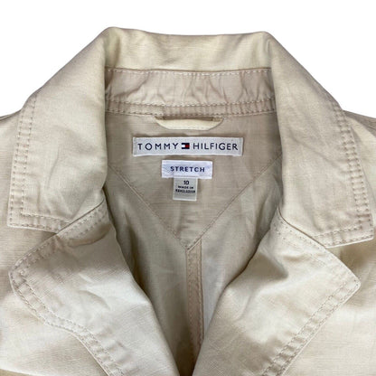 Vintage 90s 00s Cream Tommy Hilfiger Button Up Blazer Suit Safari Jacket M 12 14