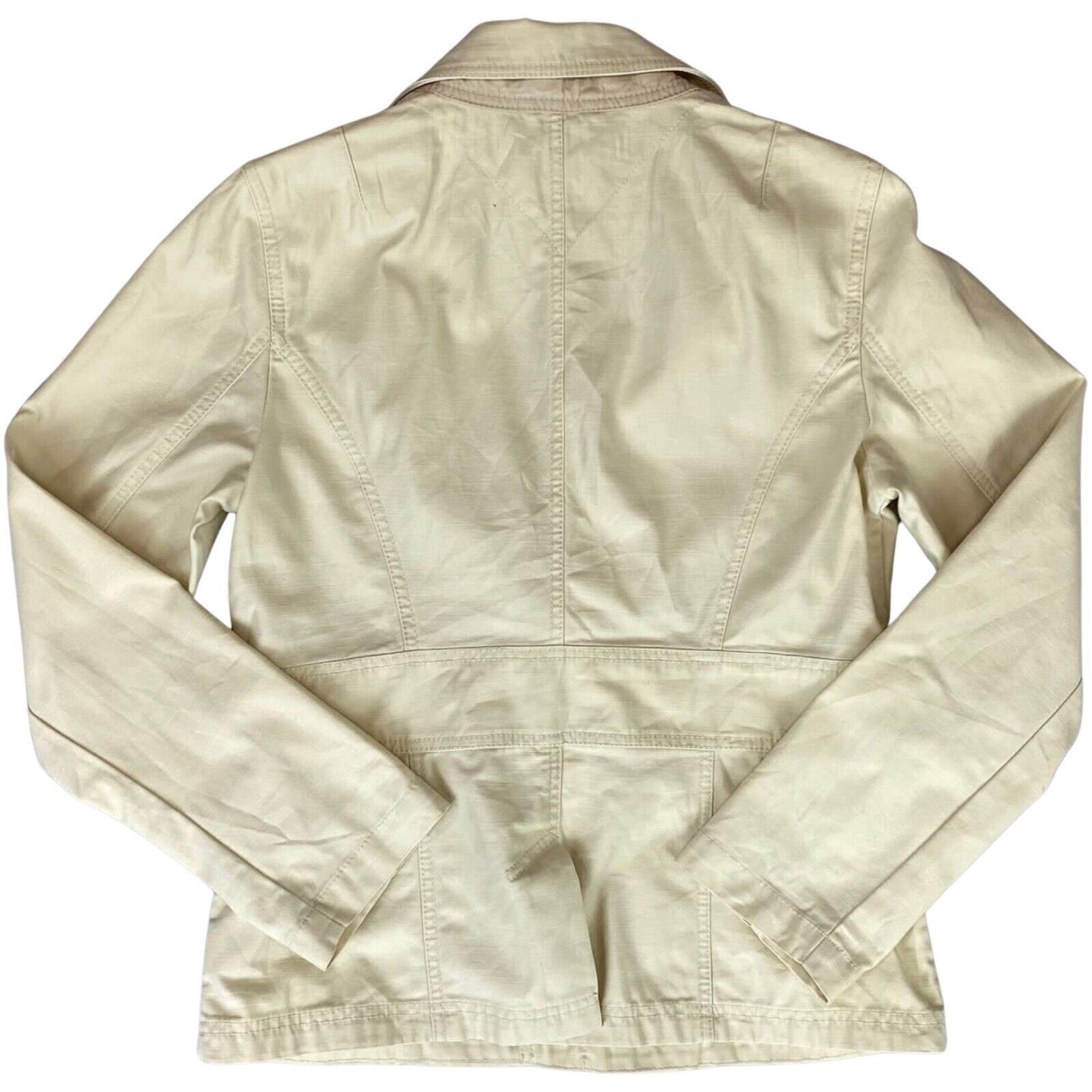 Vintage 90s 00s Cream Tommy Hilfiger Button Up Blazer Suit Safari Jacket M 12 14