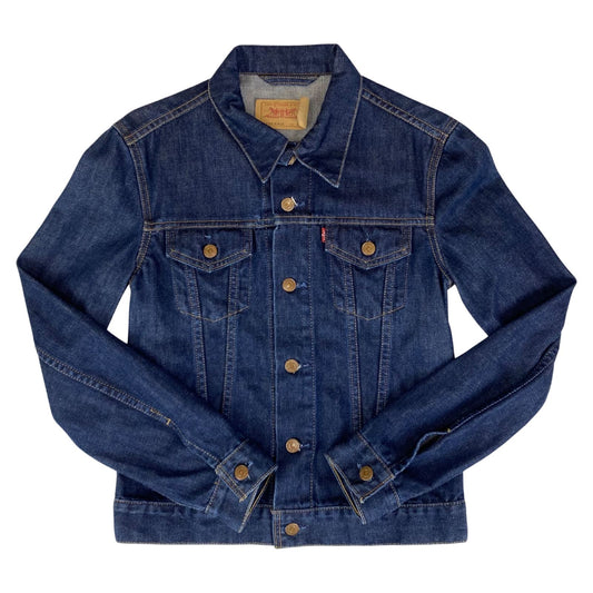 VTG LEVIS FOR GIRLS DENIM TYPE 3 TRUCKER JACKET INDIGO ROCKABILLY MOD 30” XXS