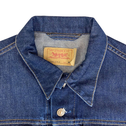 VTG LEVIS FOR GIRLS DENIM TYPE 3 TRUCKER JACKET INDIGO ROCKABILLY MOD 30” XXS