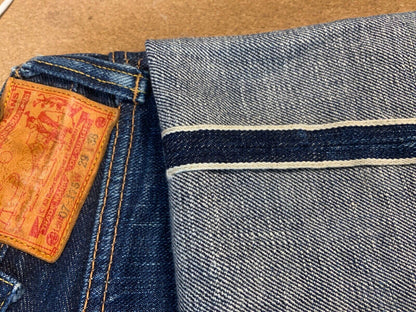 VTG SAMURAI JAPANESE RAW SELVEDGE DENIM CINCH BACK 1930S REPLICA JEANS 27W 32L