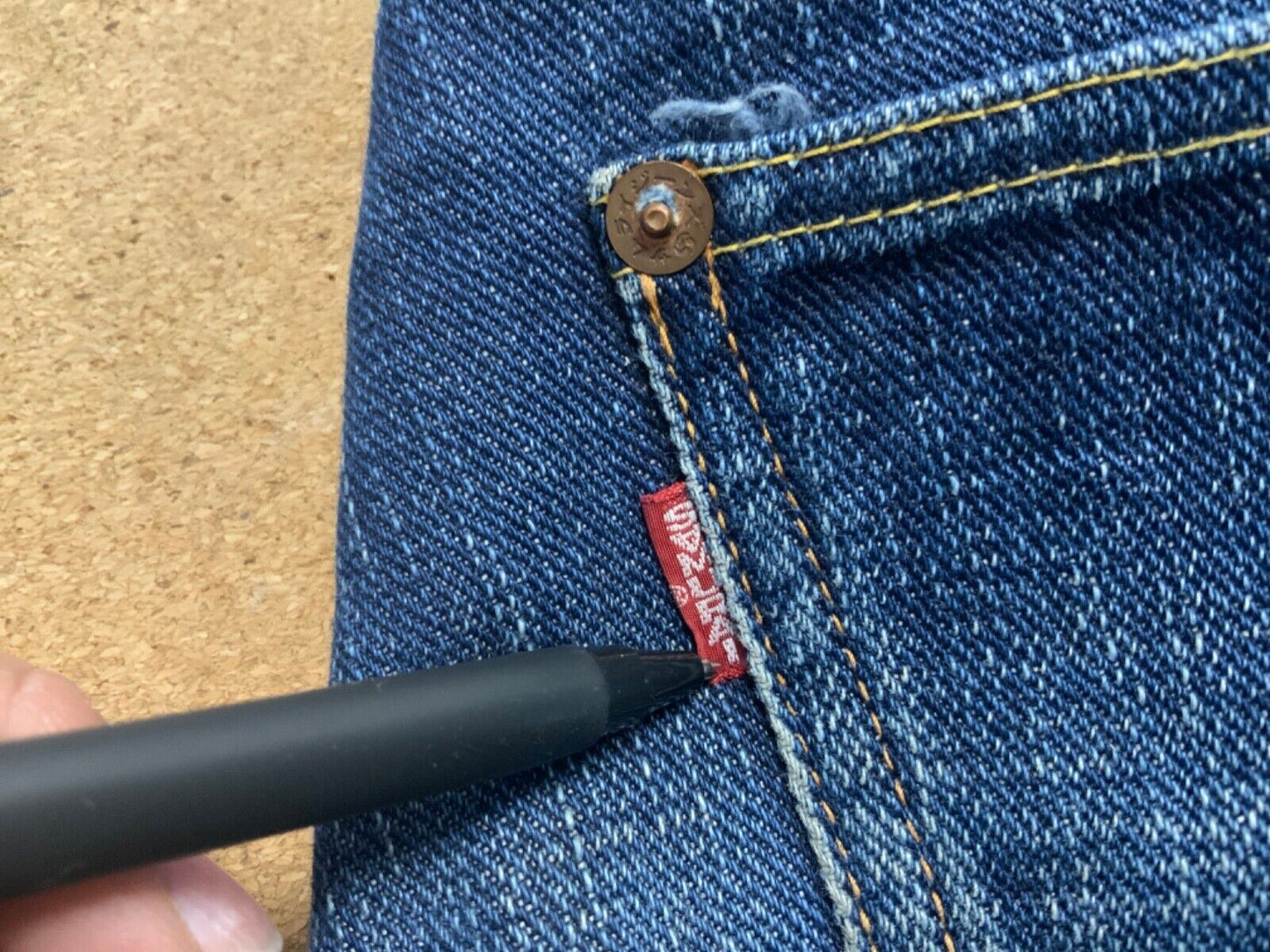VTG SAMURAI JAPANESE RAW SELVEDGE DENIM CINCH BACK 1930S REPLICA JEANS 27W 32L