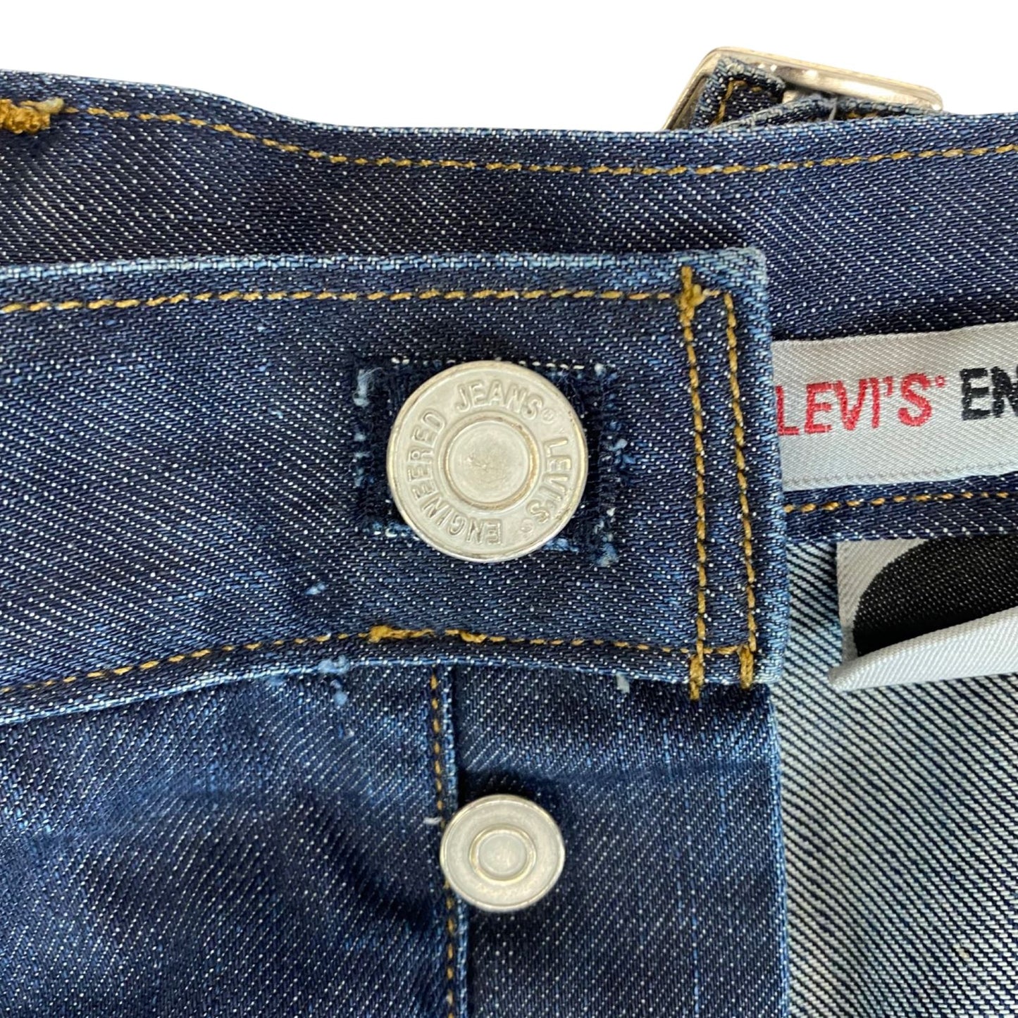 VTG 90S LEVIS ENGINEERED CINCH BACK TWISTED SEAM INDIGO RED TAB SKATER 38W 34L