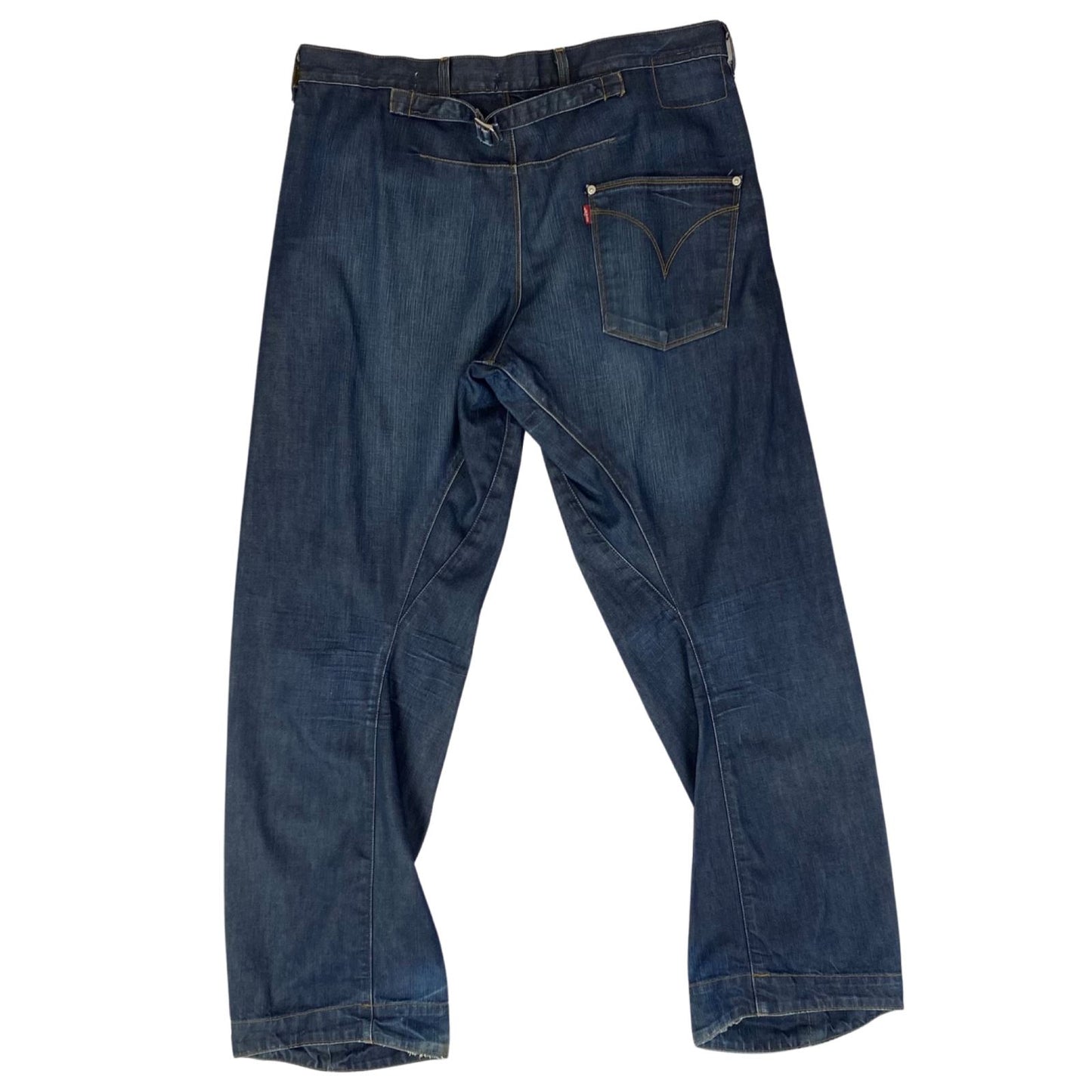 VTG 90S LEVIS ENGINEERED CINCH BACK TWISTED SEAM INDIGO RED TAB SKATER 38W 34L