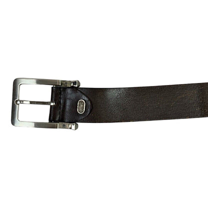 Vintage 90s 00s Brown Leather Embossed Diesel Chunky Branded Designer Belt