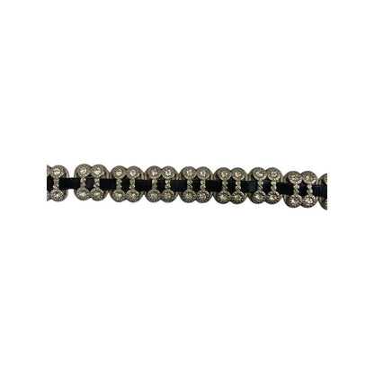 Vintage 90s 00s Y2K Black Leather Bejewelled Studded Buckle Skinny Belt