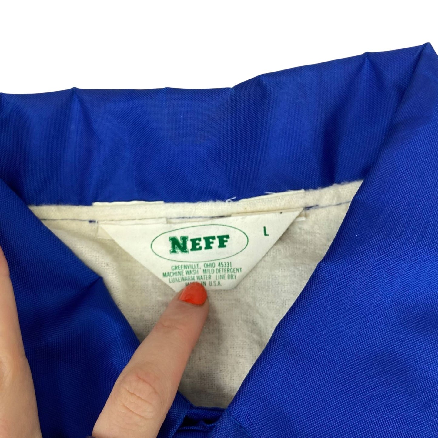 VTG 1979 USA NEFF NEW ENGLAND SOCCER CHAMPS LINED WINDBREAKER JACKET 44” L