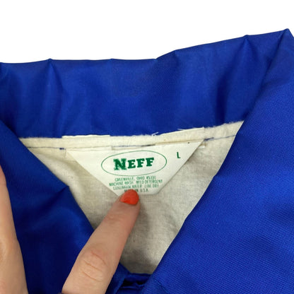 VTG 1979 USA NEFF NEW ENGLAND SOCCER CHAMPS LINED WINDBREAKER JACKET 44” L