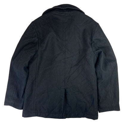 VINTAGE US NAVY NRG HEAVY WOOL PEACOAT PEA JACKET DOUBLE BREASTED 36” S