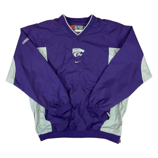 Vintage 90s Purple and Silver Nike Team Kansas State Wildcats Windbreaker XL